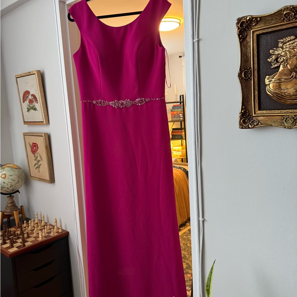 Pink Sleeveless Sheath Maxi Dress for Wedding Guests